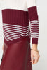 Red | Colour Block Textured Curve Hem Jumper
