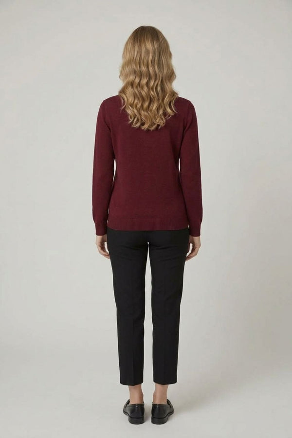 Burgundy | Floral Gemstone Embellished Jumper