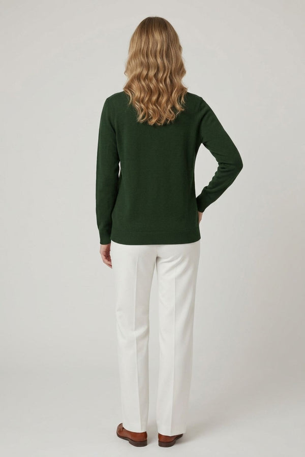 Dark Green | Floral Gemstone Embellished Jumper