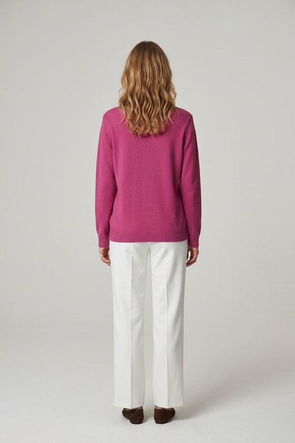 Fuchsia | Floral Gemstone Embellished Jumper