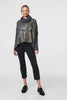 Grey | Graphic Print Metallic Roll Neck Jumper
