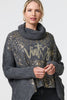 Grey | Graphic Print Metallic Roll Neck Jumper
