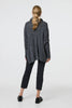 Grey | Graphic Print Metallic Roll Neck Jumper
