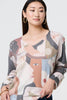 Grey | Abstract Print Long Sleeve Knit Top
