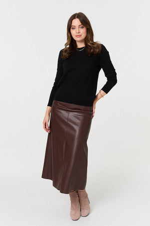 Black | Plain Soft Knit Long Sleeve Jumper
