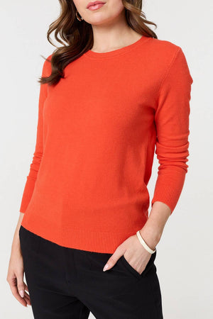 Orange | Plain Soft Knit Long Sleeve Jumper

