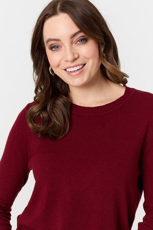 Red | Plain Soft Knit Long Sleeve Jumper
