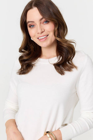 White | Plain Soft Knit Long Sleeve Jumper
