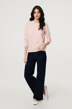 Pink | Slim Fit Textured Knit Jumper