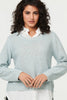 Blue | Layered Long Sleeve Shirt Jumper Top
