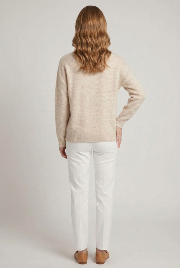 Cream | Floral Relaxed Embroidered Jumper