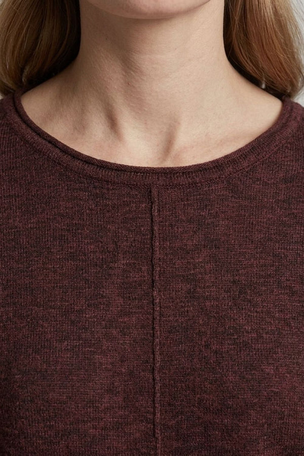 Brown | Long Sleeve Relaxed Lightweight Knit Top
