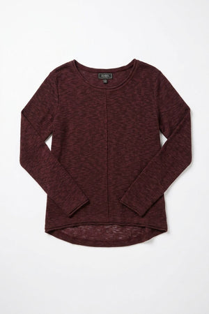 Brown | Long Sleeve Relaxed Lightweight Knit Top

