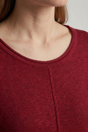 Red | Long Sleeve Relaxed Lightweight Knit Top
