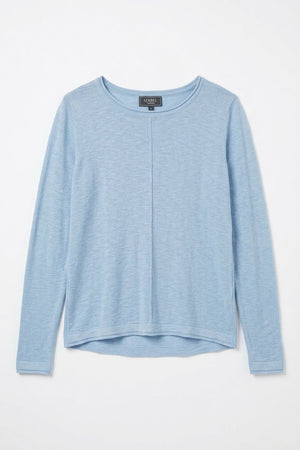 Blue | Long Sleeve Relaxed Lightweight Knit Top
