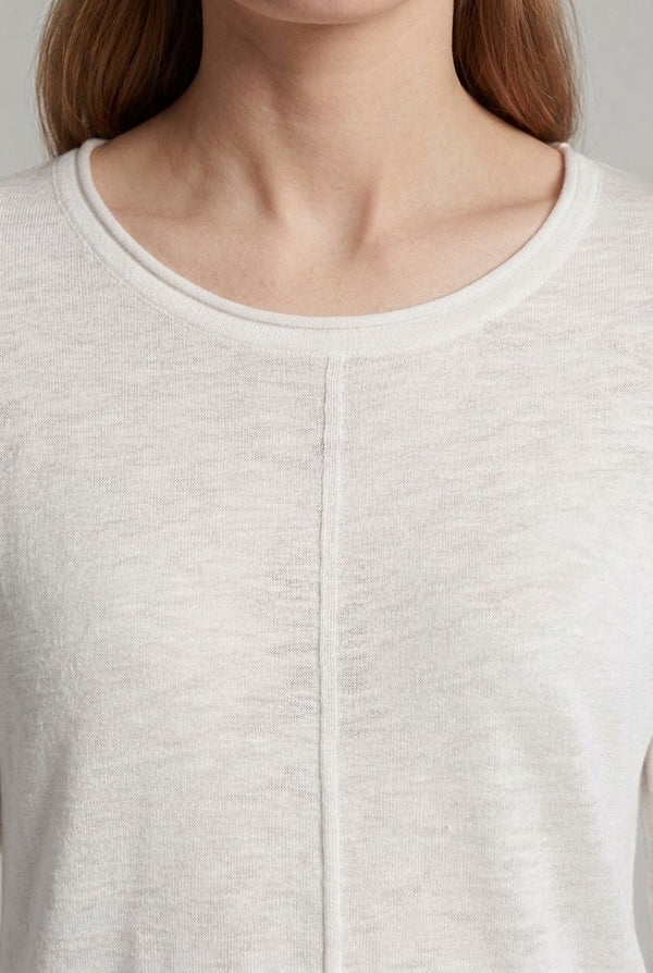 White | Long Sleeve Relaxed Lightweight Knit Top

