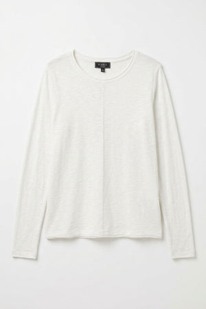 White | Long Sleeve Relaxed Lightweight Knit Top
