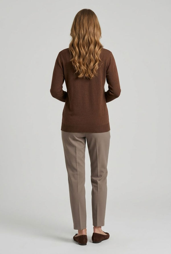 Brown | Sparkle Star Textured Embellished Jumper