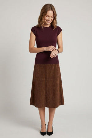 Burgundy | Short Sleeve Slim Fit Jumper Top
