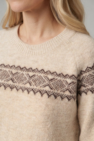 Cream | Border Print Relaxed Jumper