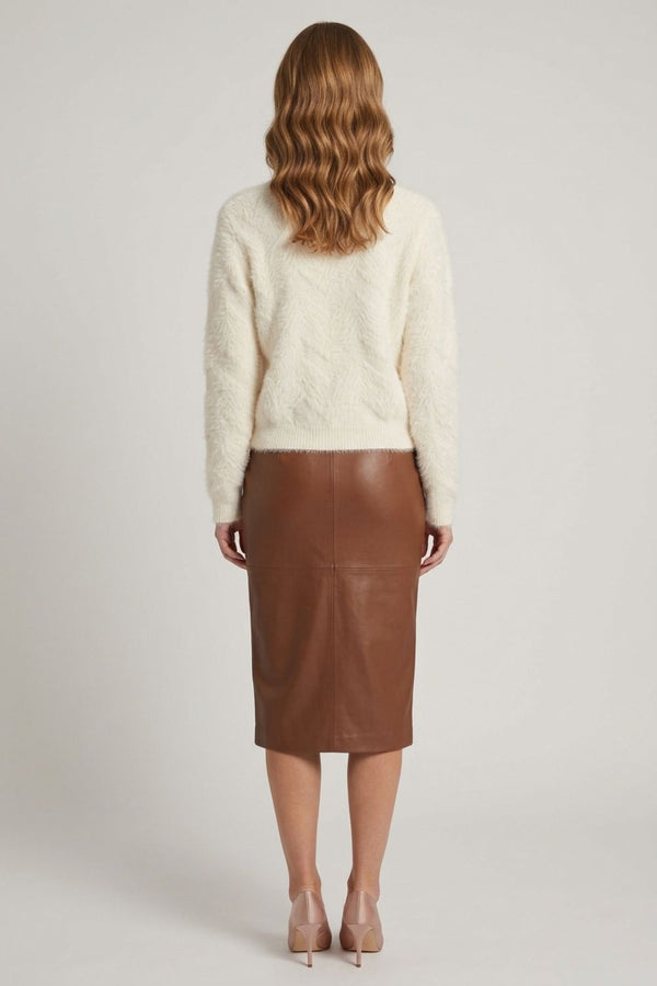 Cream | Soft Chevron Textured Jumper
