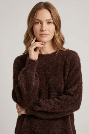 Brown | Soft Textured Long Sleeve Jumper
