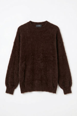 Brown | Soft Textured Long Sleeve Jumper
