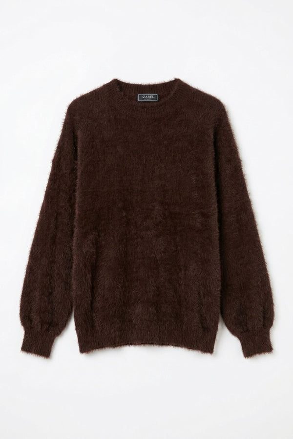 Brown | Soft Textured Long Sleeve Jumper
