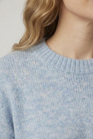 Blue | Textured Relaxed Drop Shoulder Jumper