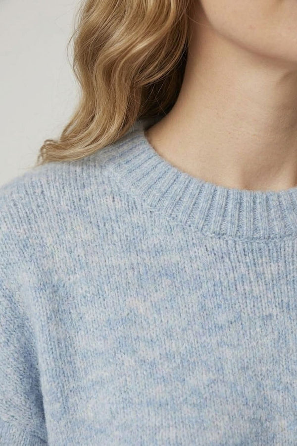 Blue | Textured Relaxed Drop Shoulder Jumper