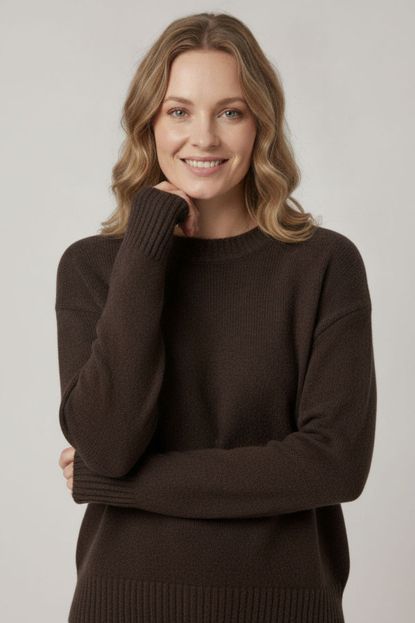 Blue | Textured Relaxed Drop Shoulder Jumper