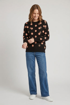 Black | Sparkle Spotty Print Relaxed Jumper