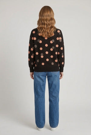 Black | Sparkle Spotty Print Relaxed Jumper