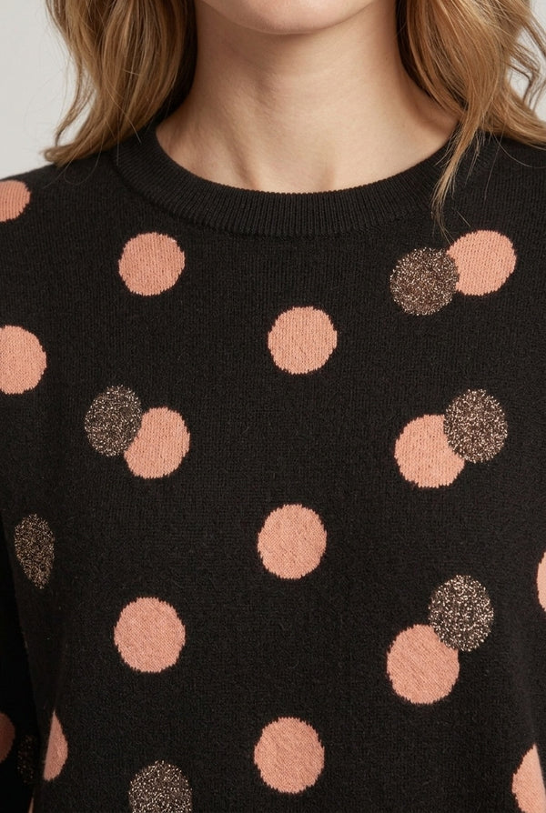 Black | Sparkle Spotty Print Relaxed Jumper