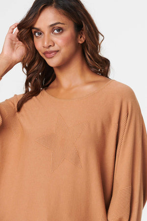 Brown | Star Oversized Knit Pullover