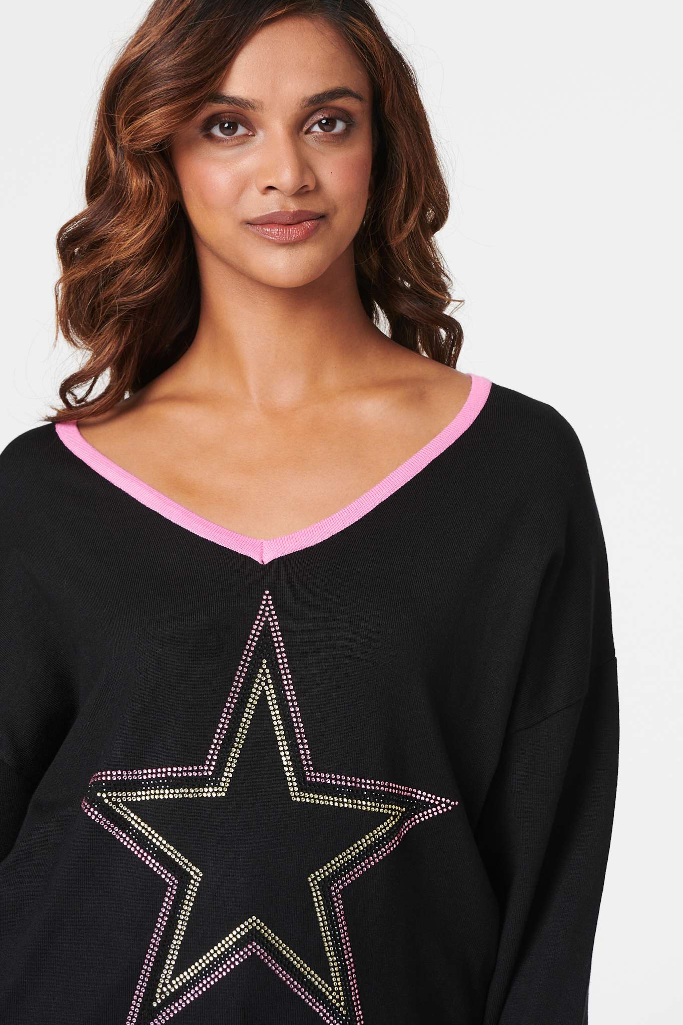 Black | Star Embellished Knit Pullover