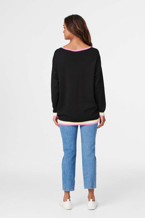 Black | Star Embellished Knit Pullover
