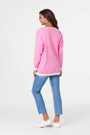 Pink | Star Embellished Knit Pullover