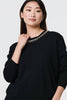 Black | Embellished Neck Relaxed Jumper
