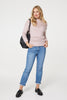 Pink | Cut Out Detail High Neck Knitted Jumper
