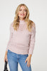 Pink | Cut Out Detail High Neck Knitted Jumper
