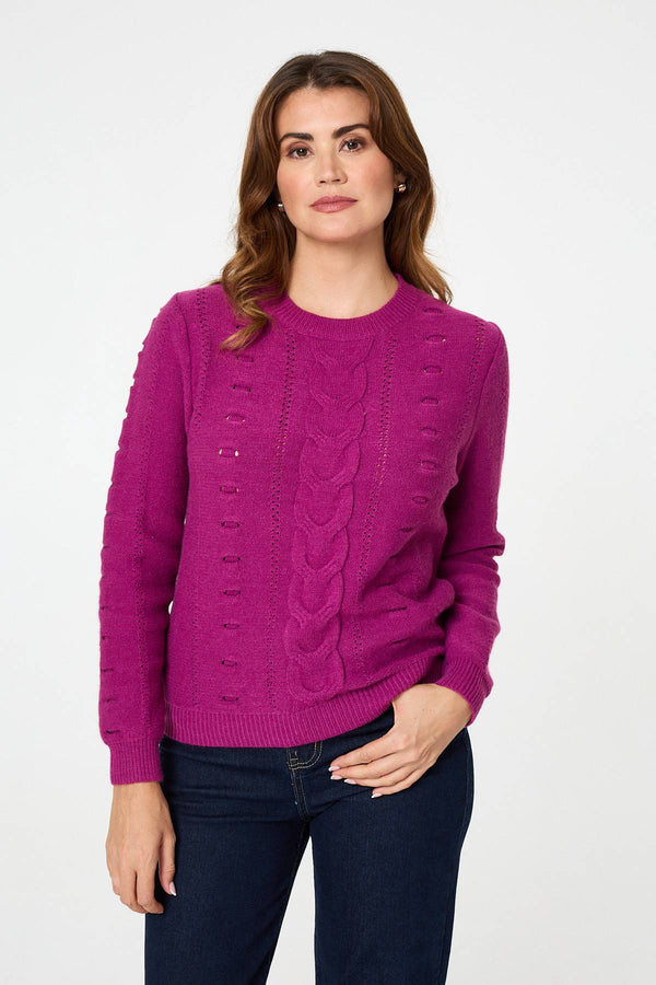 Orchid | Textured Long Sleeve Knitted Jumper
