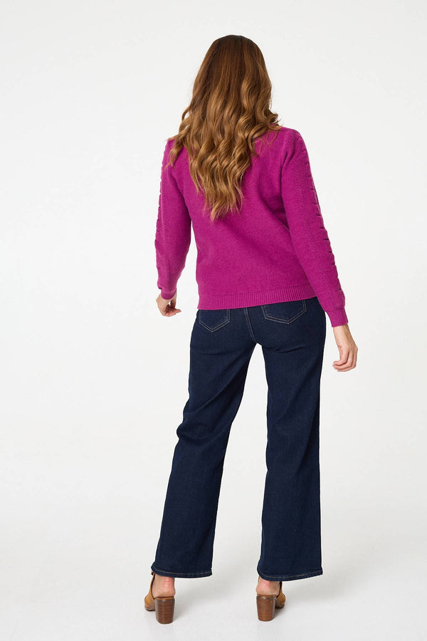 Orchid | Textured Long Sleeve Knitted Jumper
