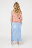 Pink | Striped Long Sleeve Textured Knit Jumper
