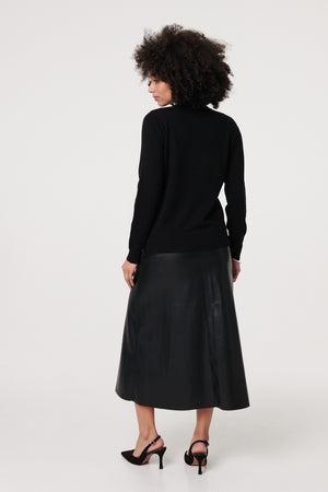 Black | Textured Knit Slim Fit Jumper
