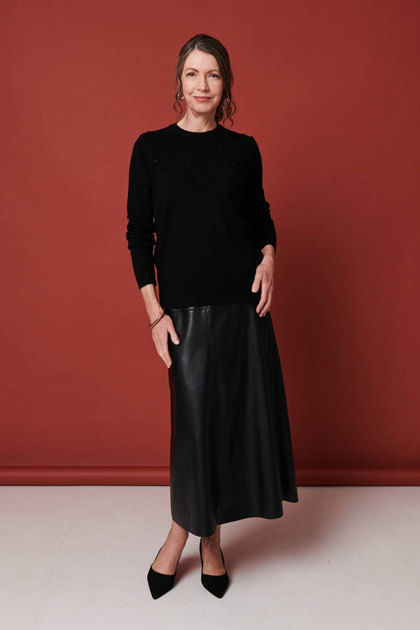 Black | Textured Knit Slim Fit Jumper
