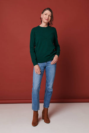 Green | Textured Knit Slim Fit Jumper
