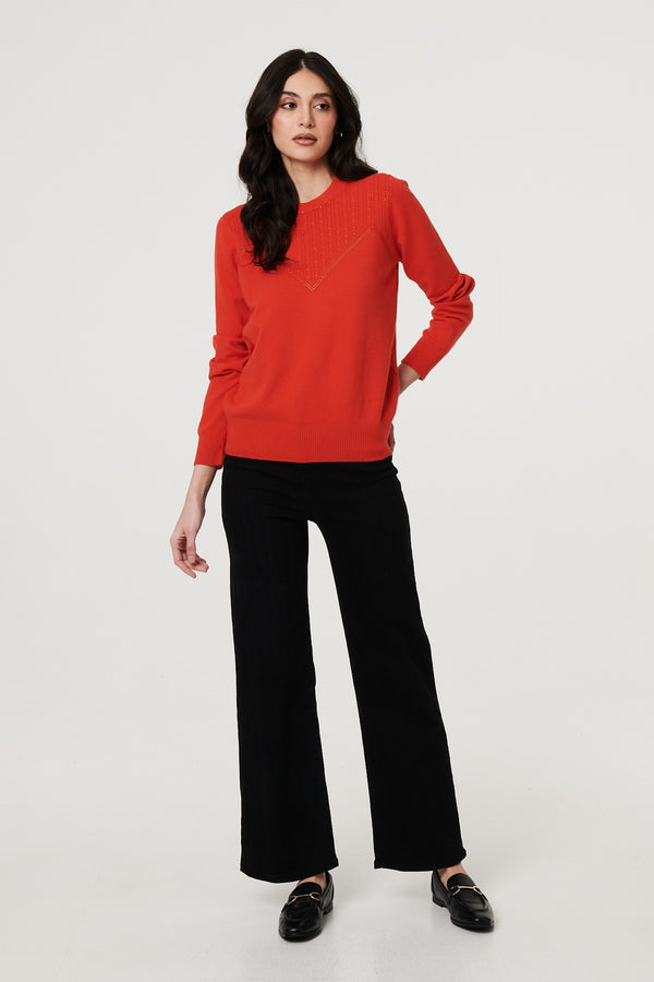 Textured Knit Slim Fit Jumper