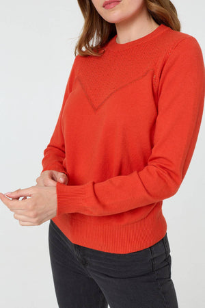Orange | Textured Knit Slim Fit Jumper