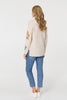 Beige | Floral Textured Knit Long Sleeve Jumper